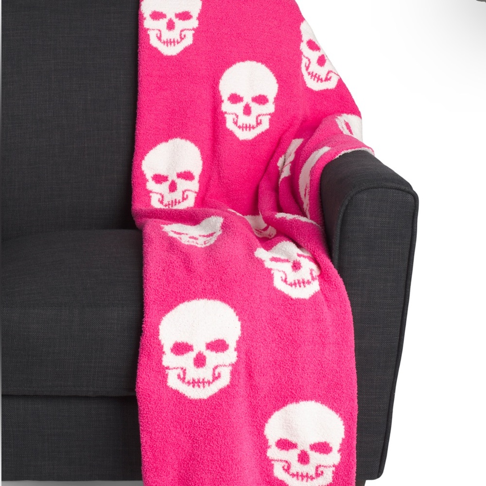 MAGASCHONI 50x70 Feather Knit Skulls Throw